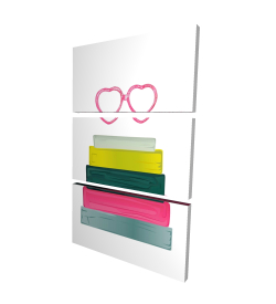 Heart shape glasses with books