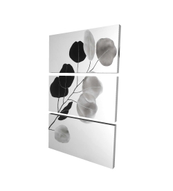 Branche en tons de gris et feuilles rondes