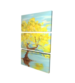 Spring lanscape with a tree in a lake