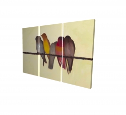 Five birds on a branch