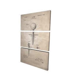 Beige blueprint of golf tee