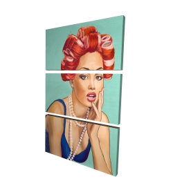 Femme rétro avec bigoudis