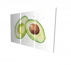 Watercolor open avocado