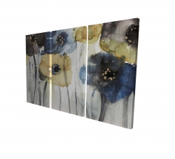 Gray blue and yellow flowers