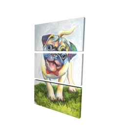 Colorful smiling pug