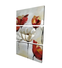Abstract red and white flowers