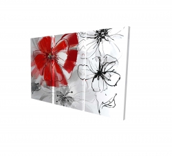 Fleurs rouges et grises