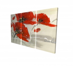 Abstract red flowers in the wind