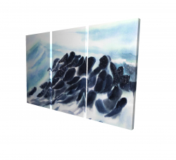 Vagues de la mer avec des éclats de peinture