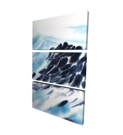 Vagues de la mer avec des éclats de peinture
