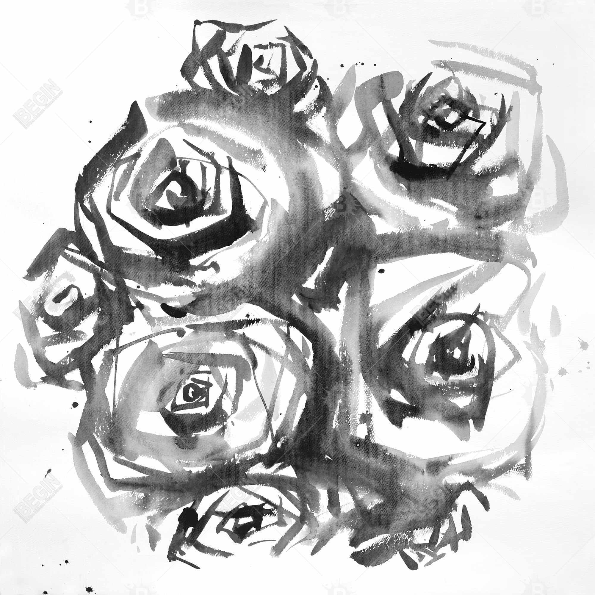 Ensemble de roses abstraites