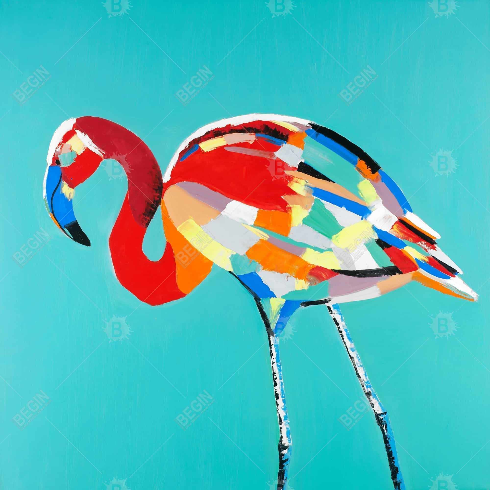 Abstract flamingo