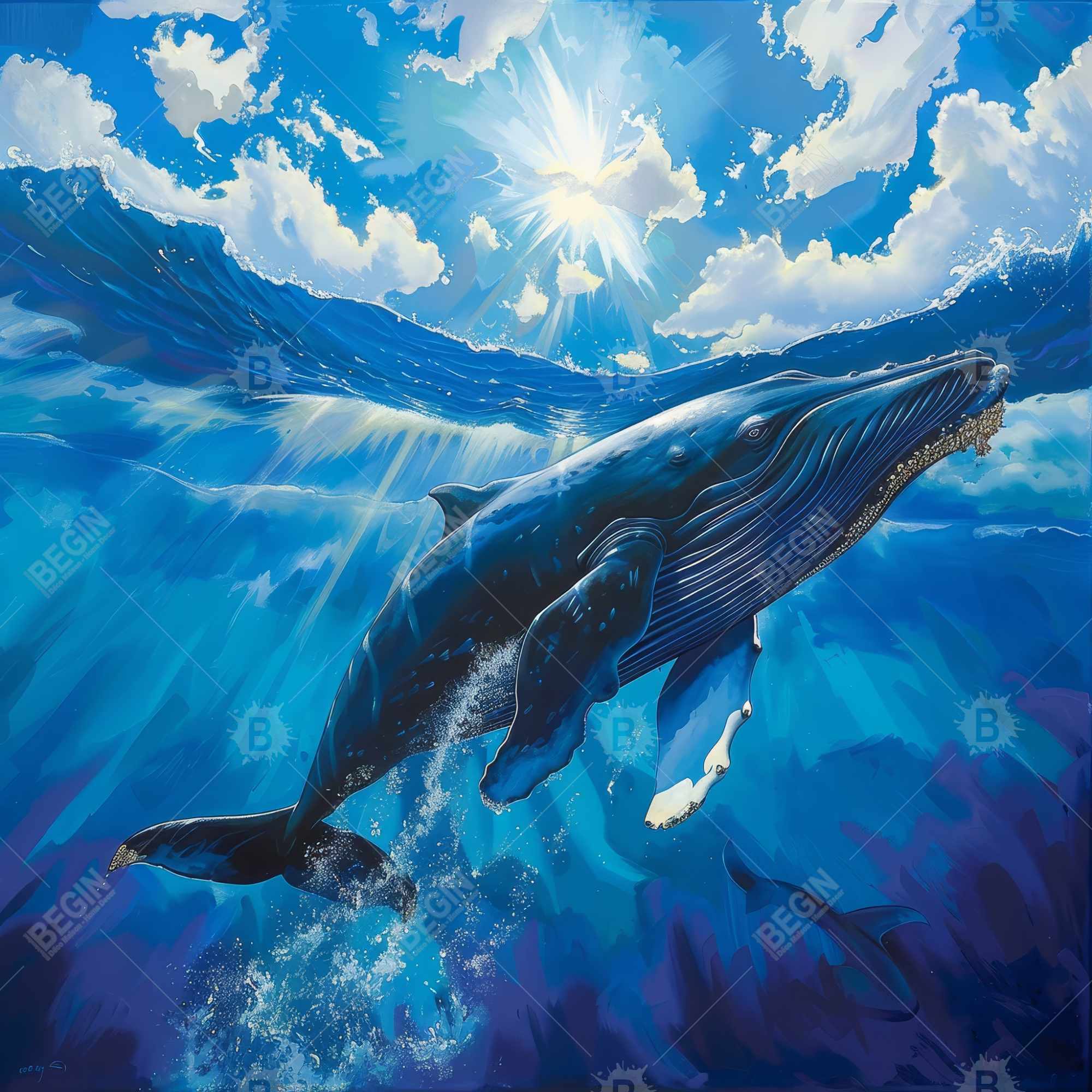 Swimming whale