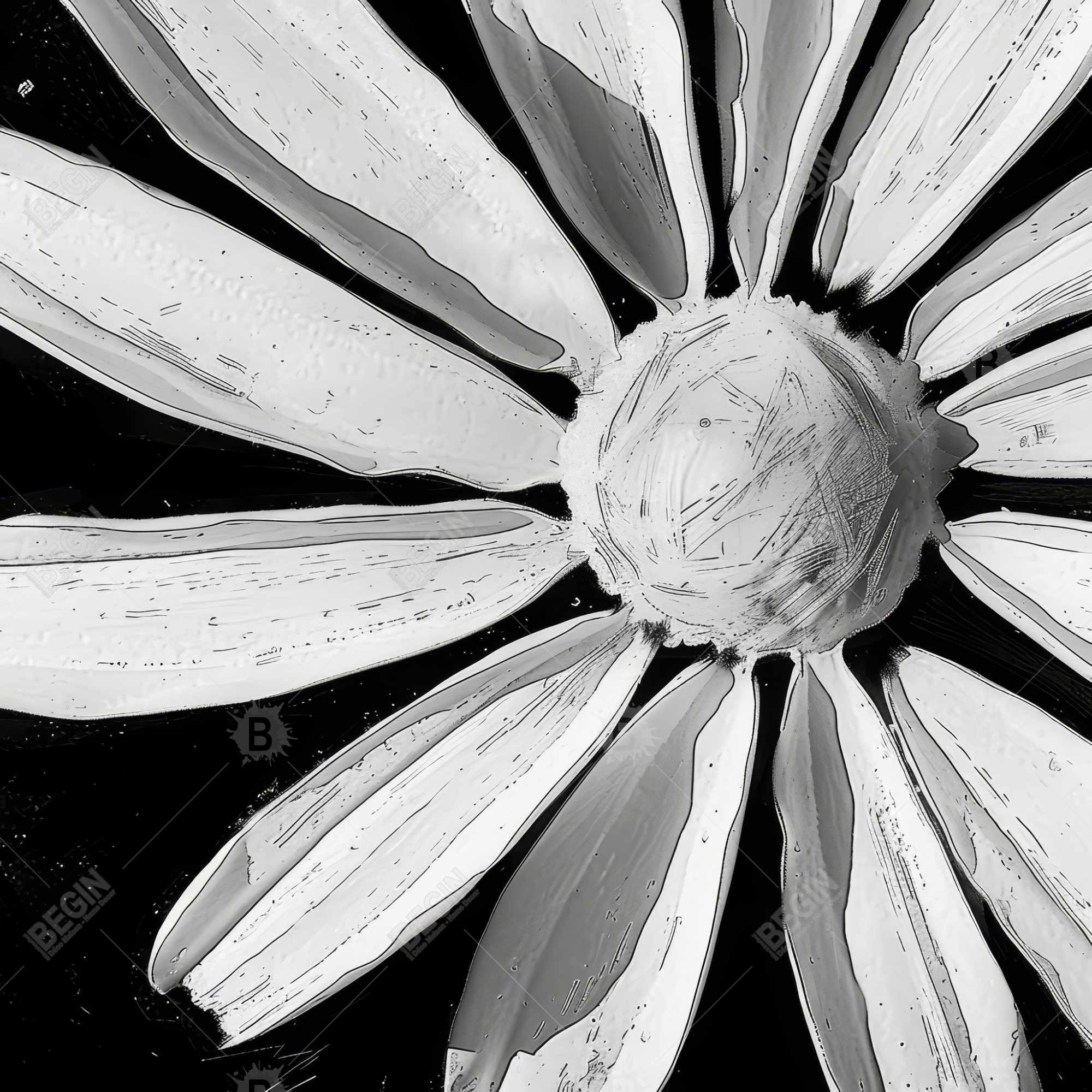 Fleur désaturée