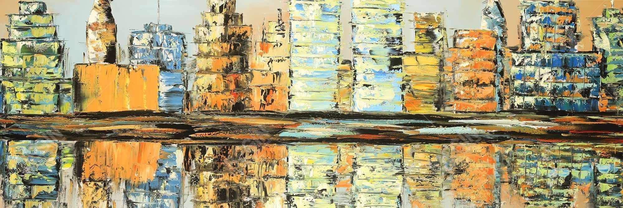 Reflections of a colorful city