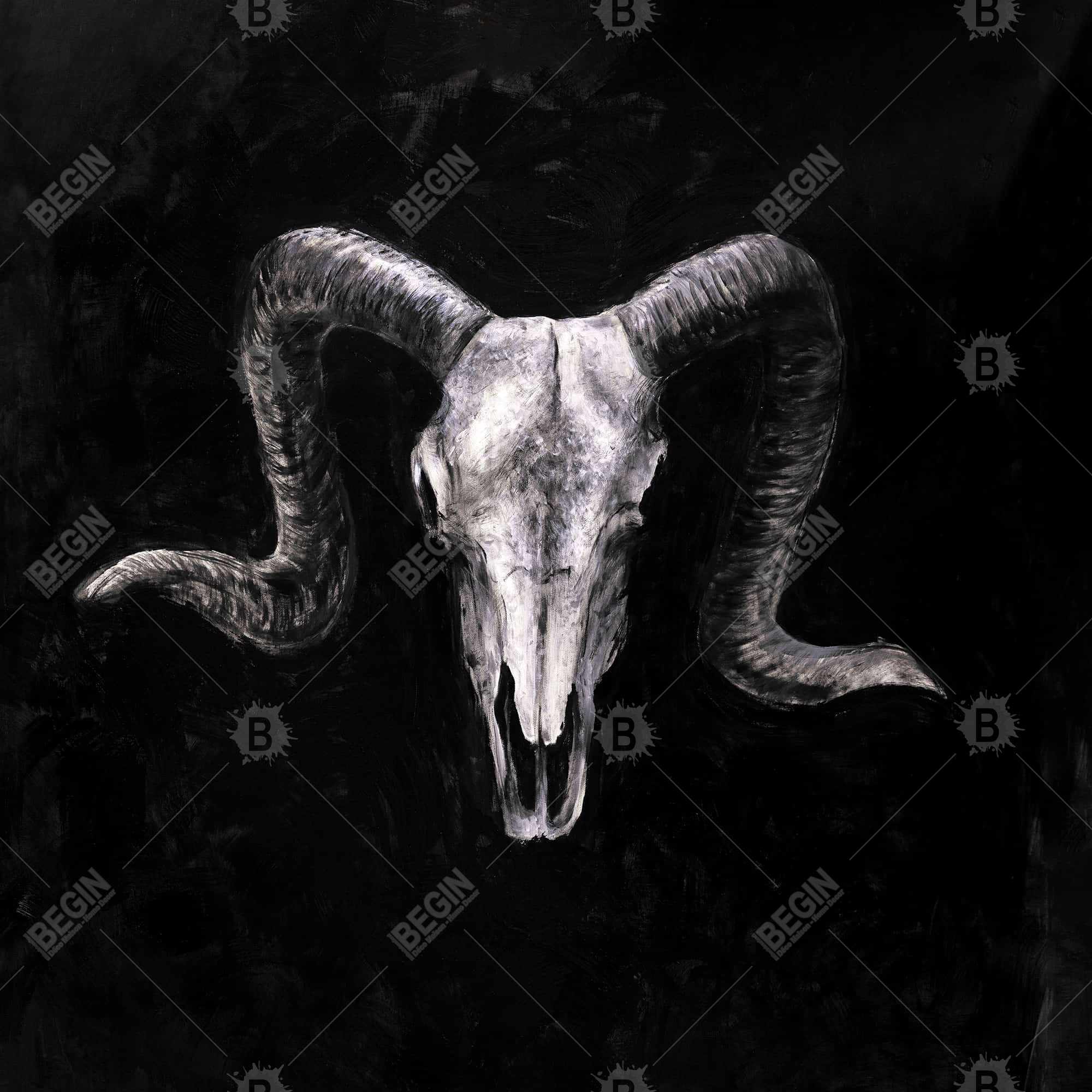 Ram skull grunge style