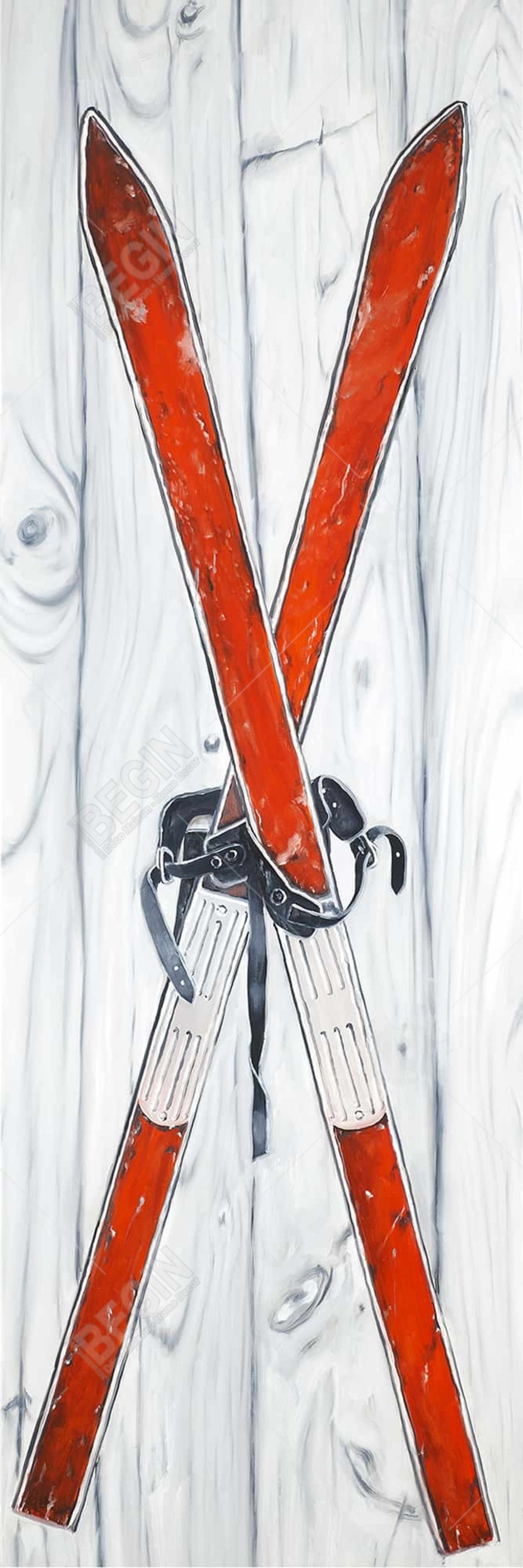 Vintage red ski