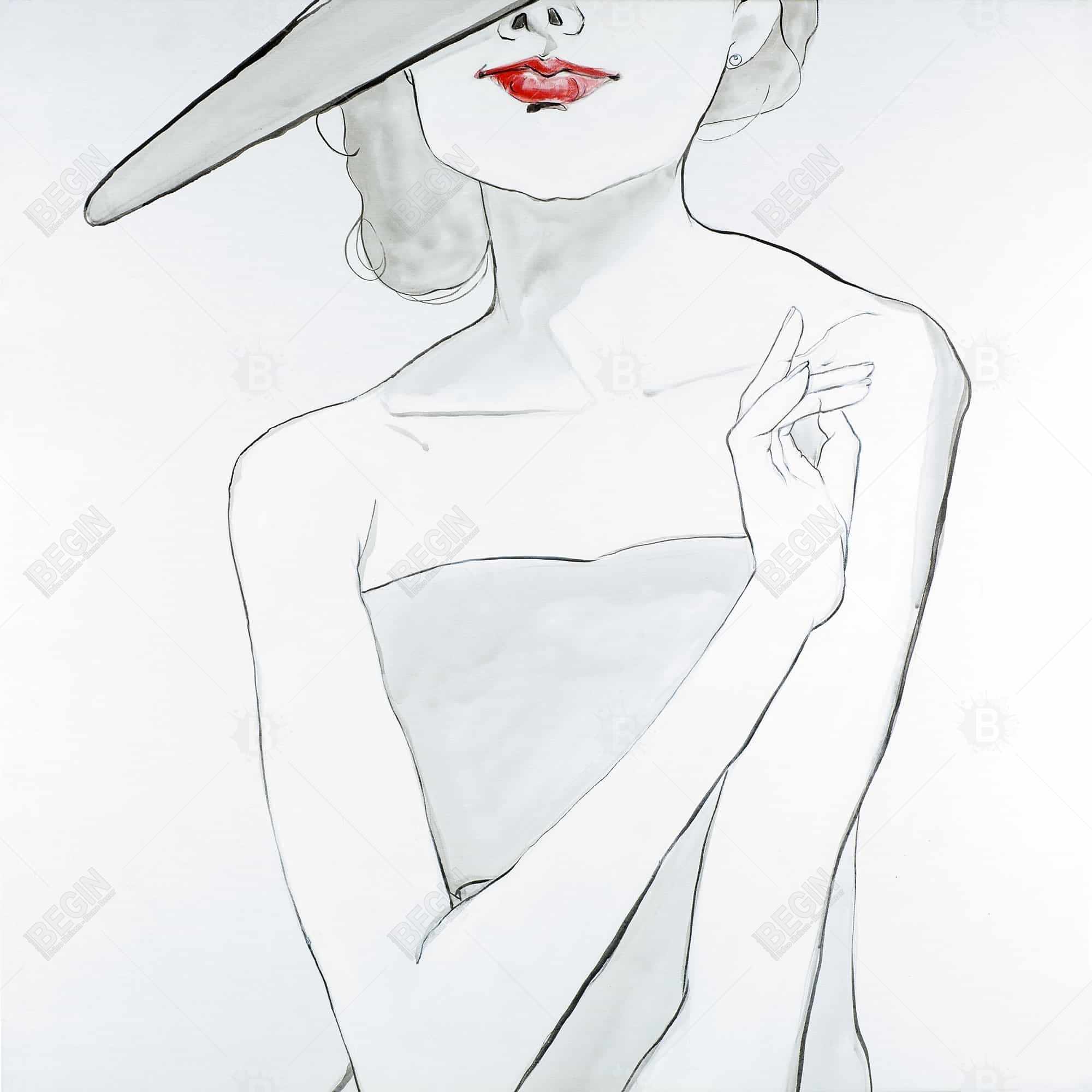 Woman with hat