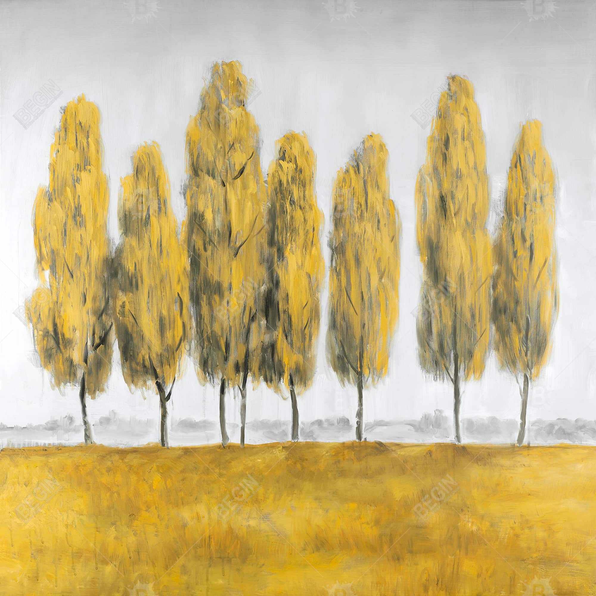 Abstract yellow trees