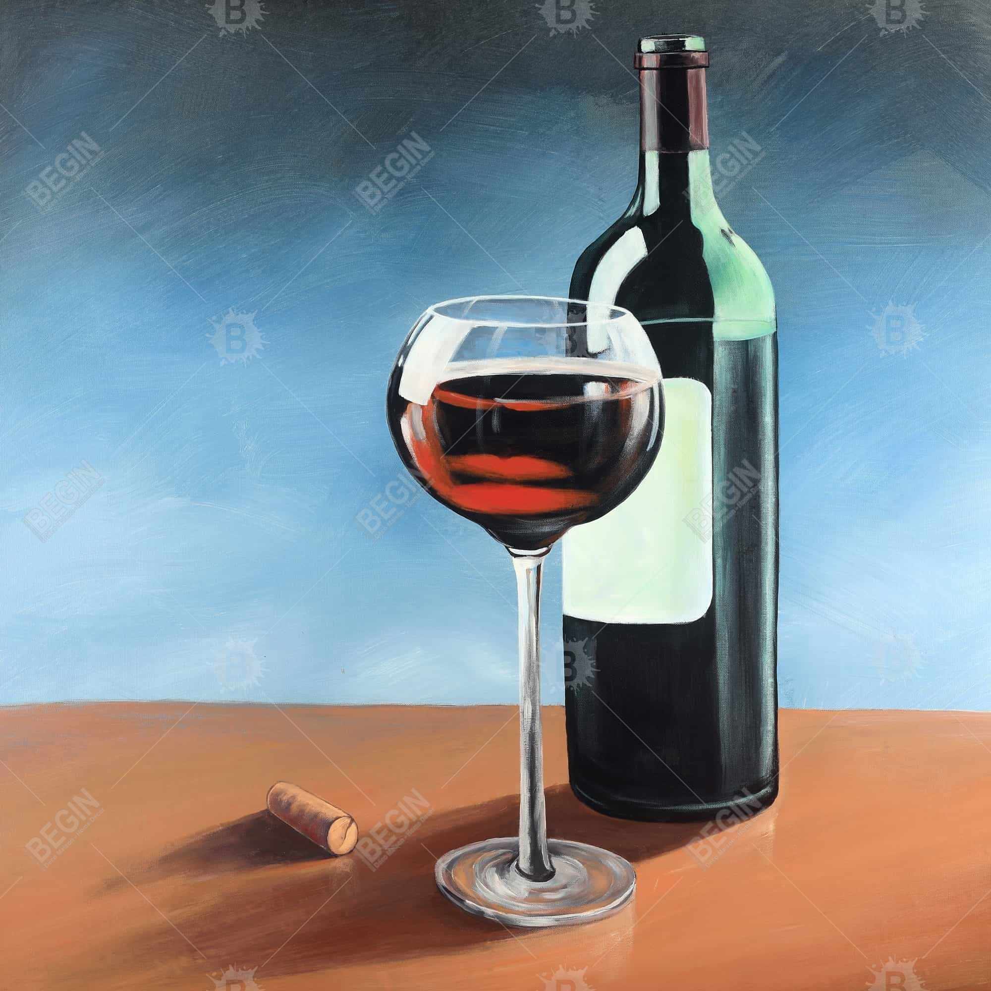 Bottle of bourgogne with whine glass