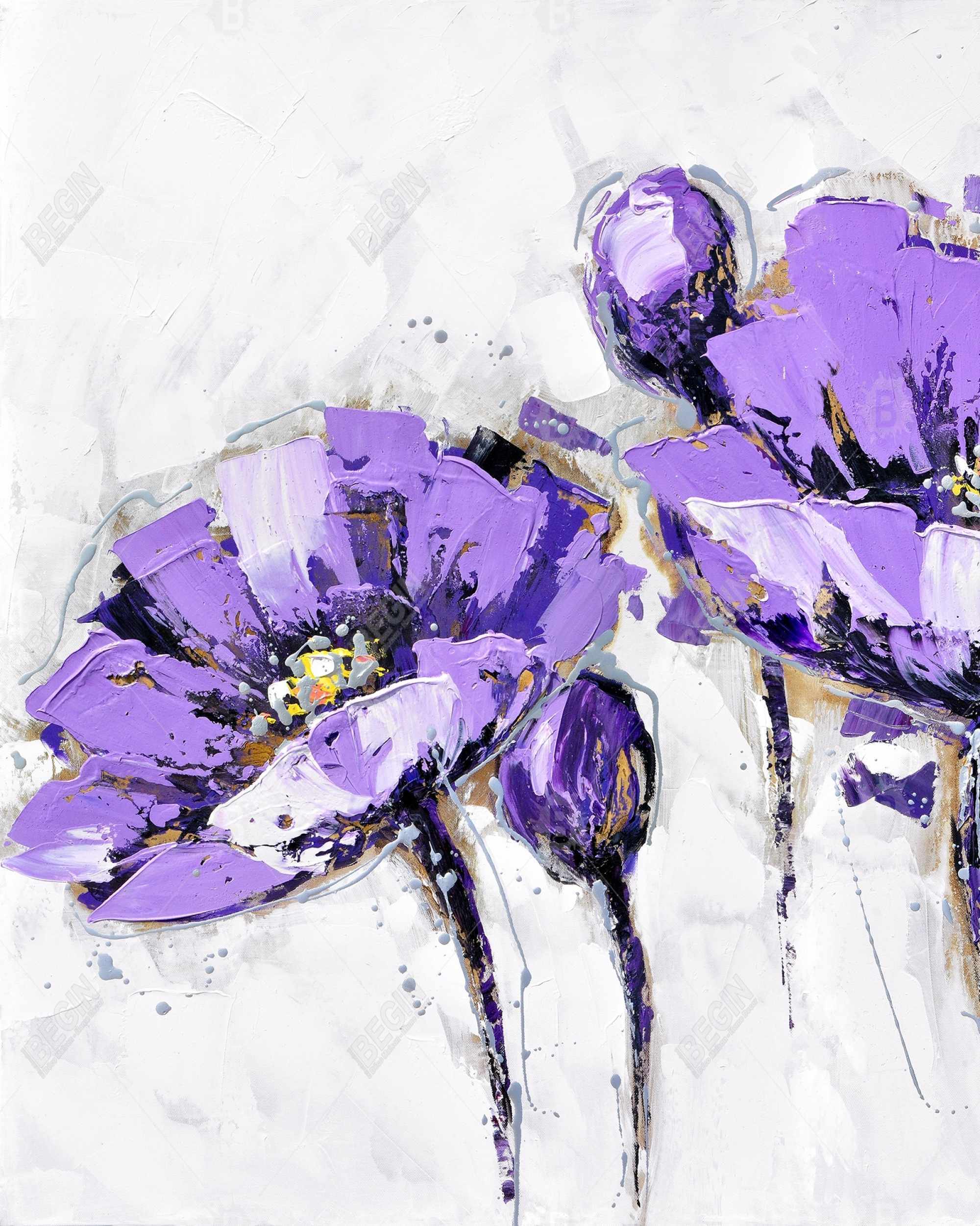 Purple abstract flowers