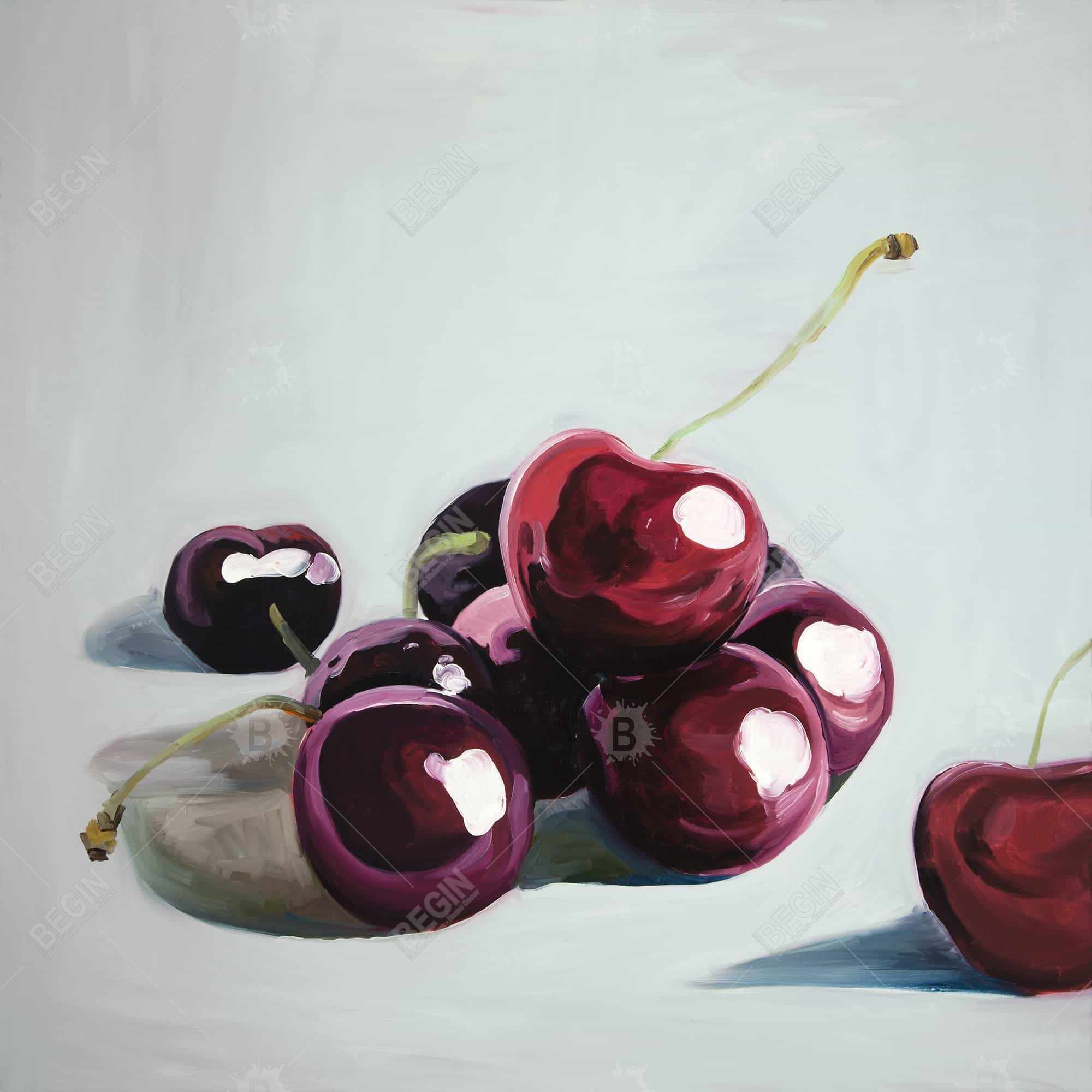 Cerises sombres lustrées