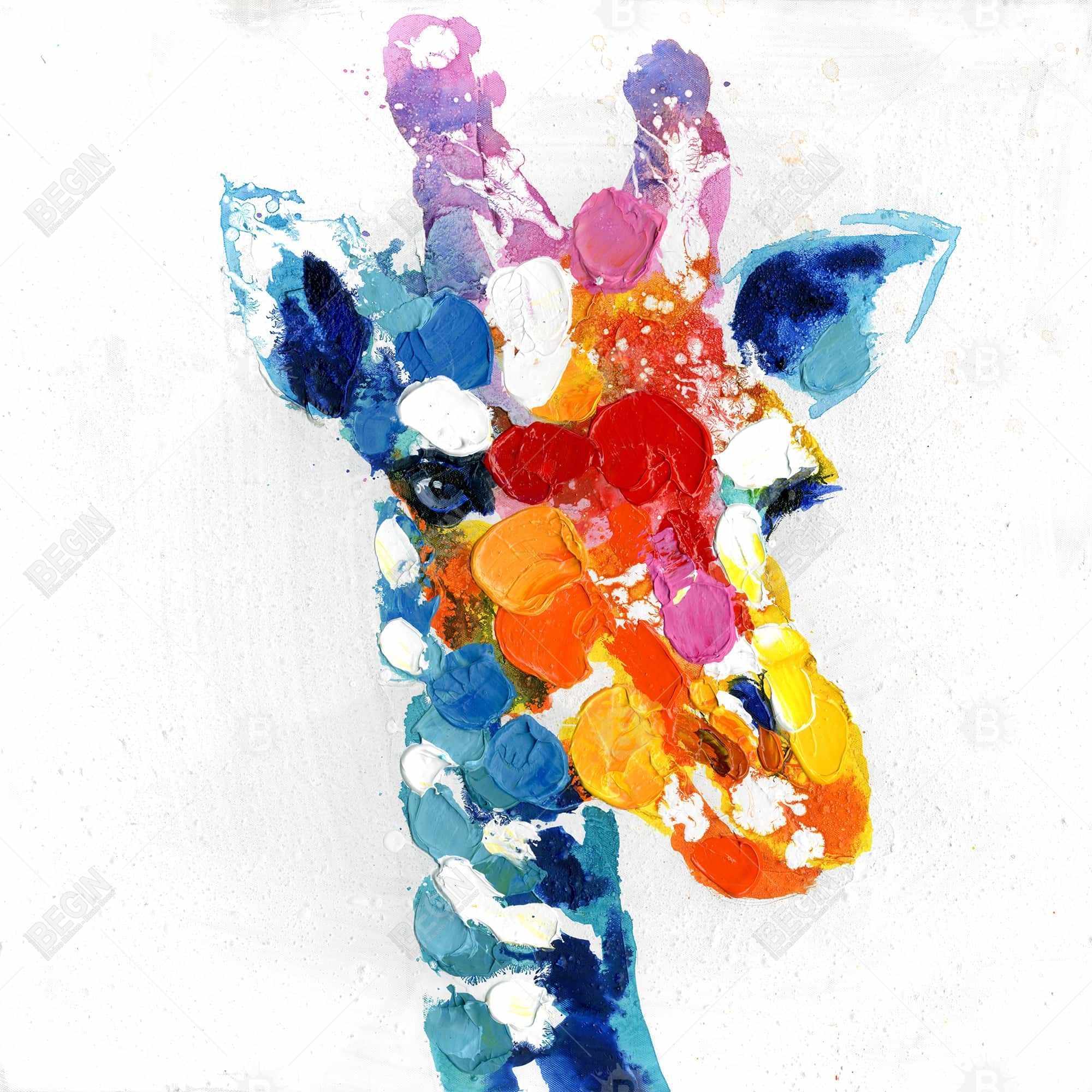 Girafe abstraite tacheté de couleurs