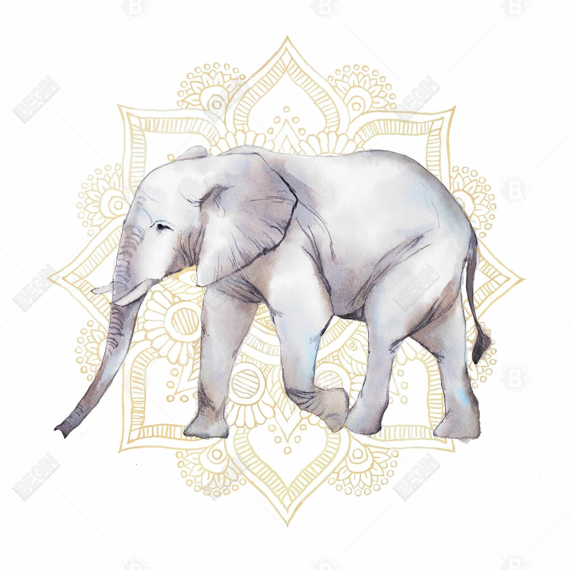 éléphant sur mandalas
