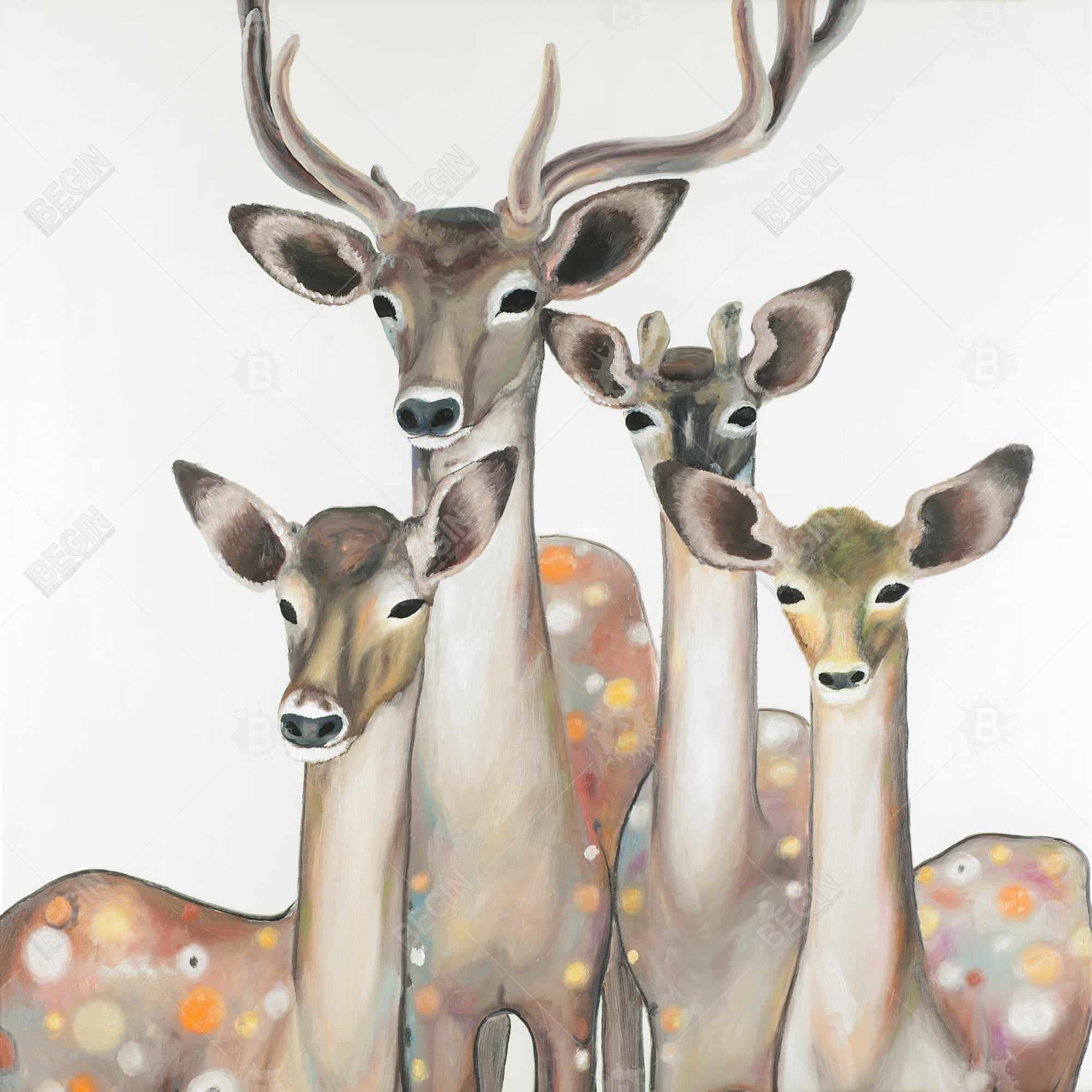 groupe de cerfs abstraits