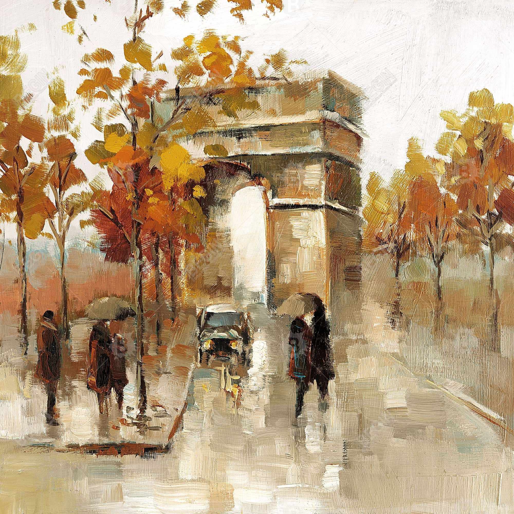 Arc de triomphe in autumn