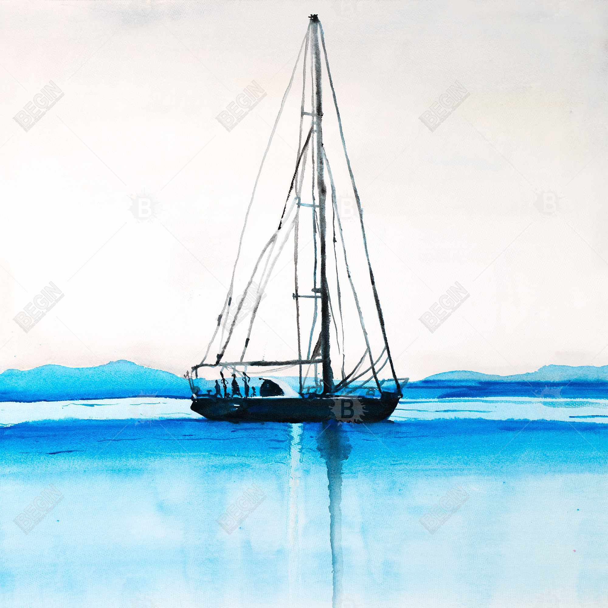 Sailboat on a calm water