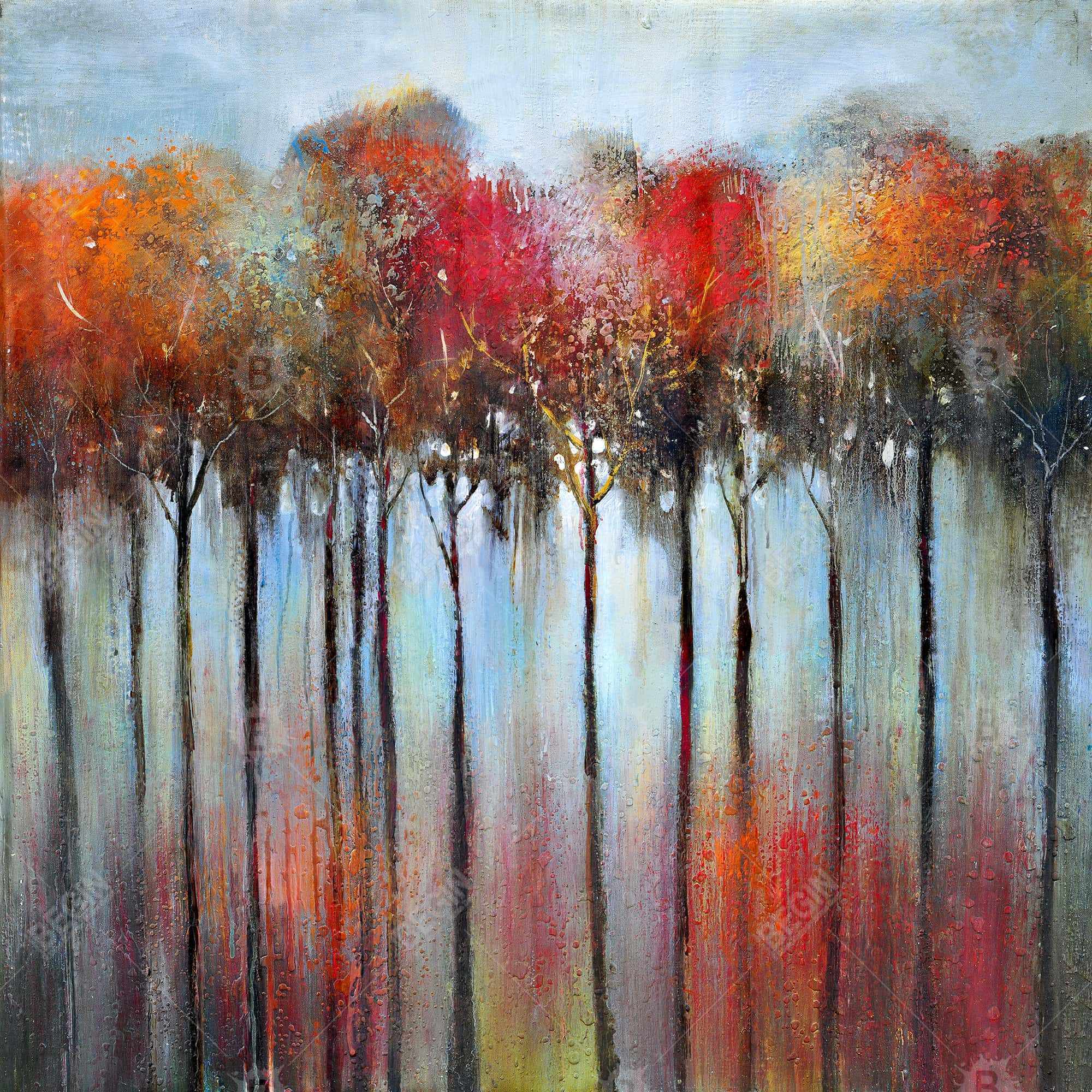 Abstract and colorful forest