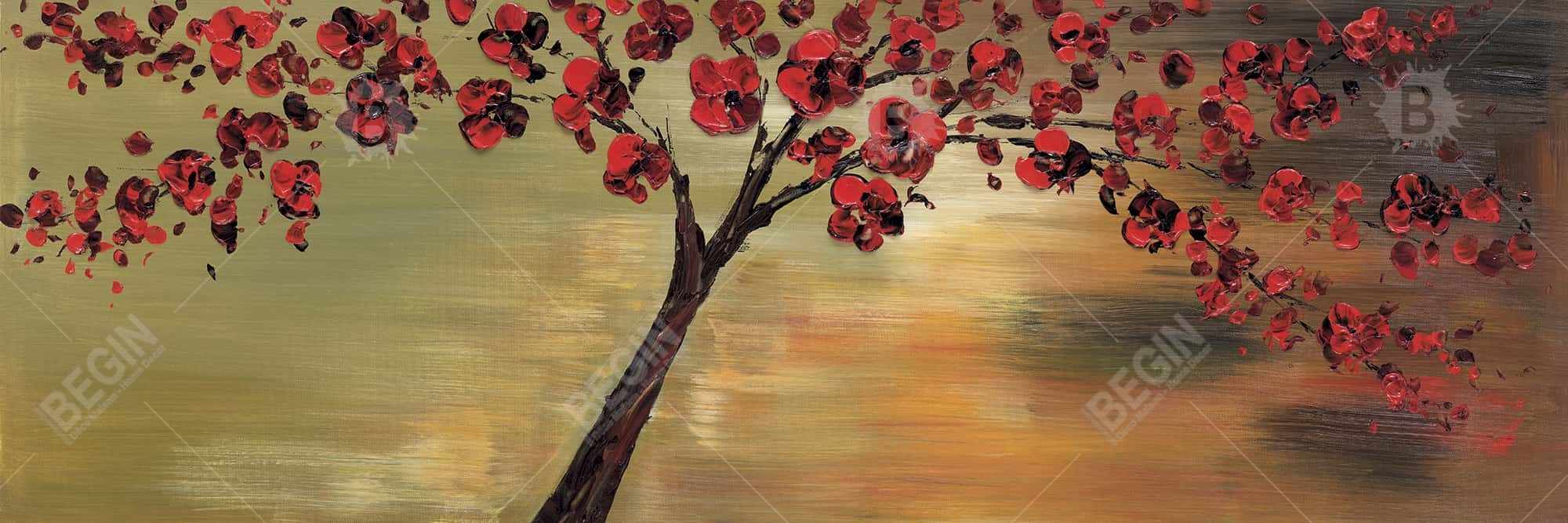 Red flowers tree