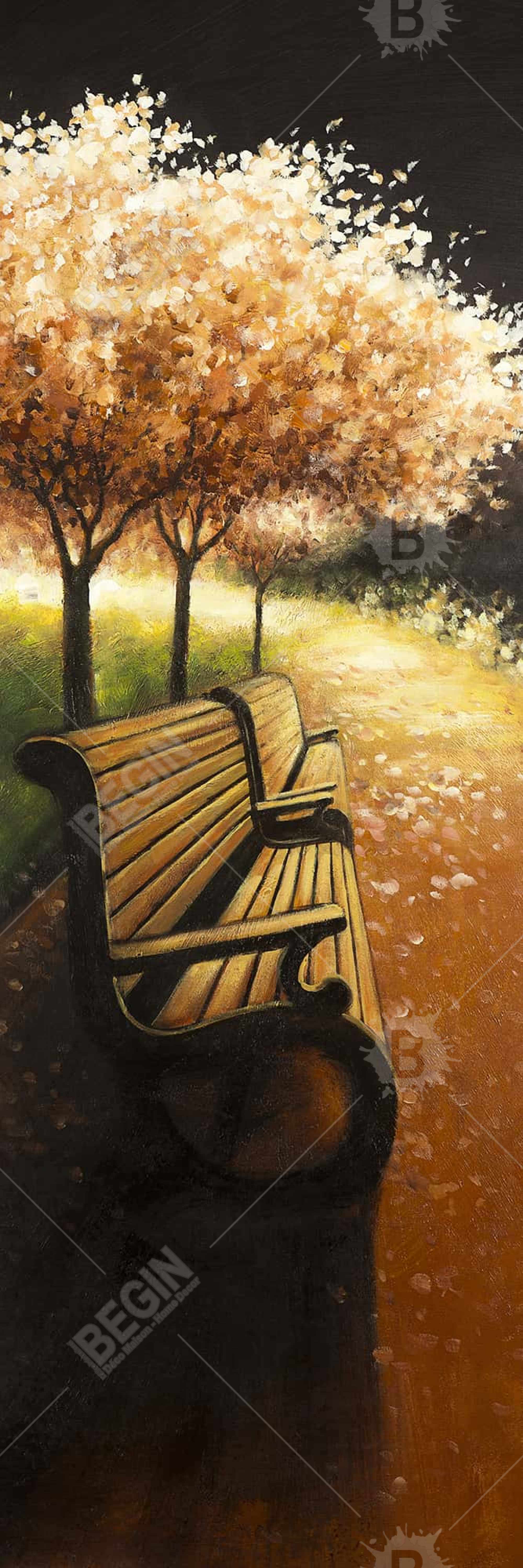 Banc de parc par une journée d'automne