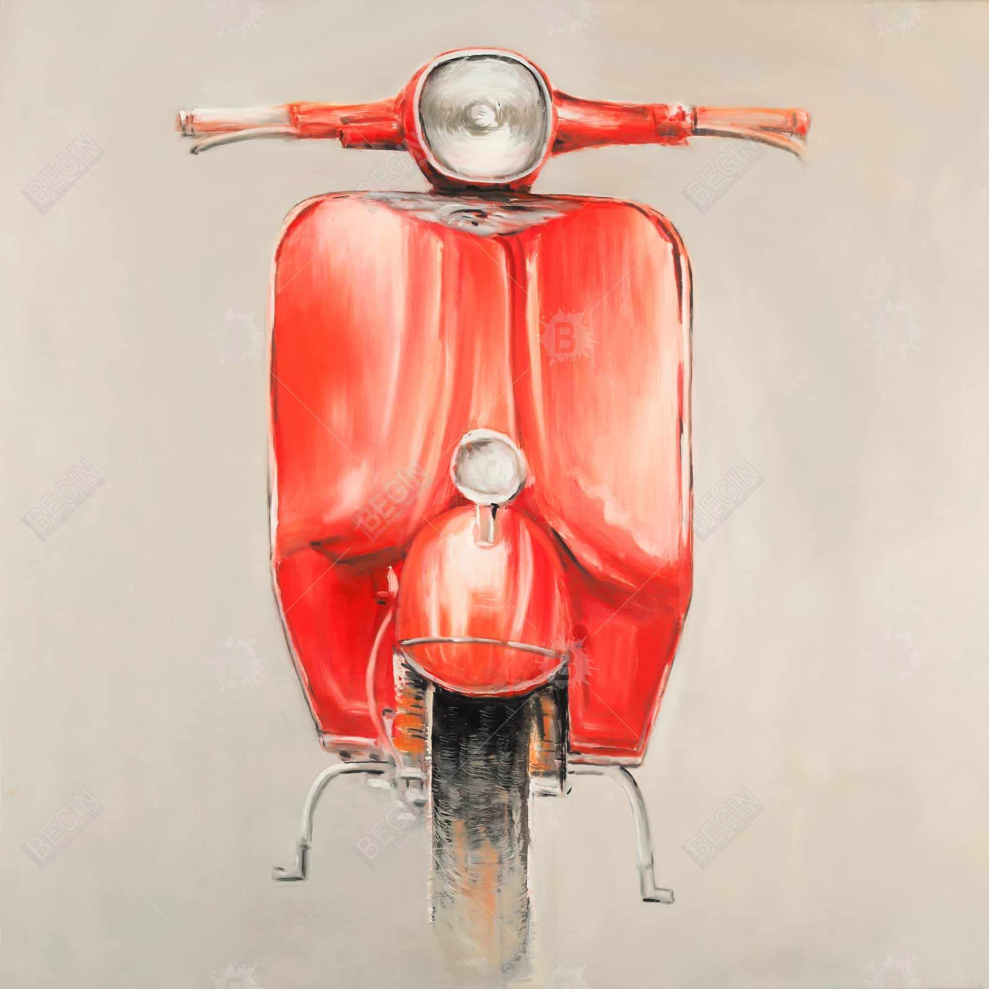 Petit cyclomoteur rouge
