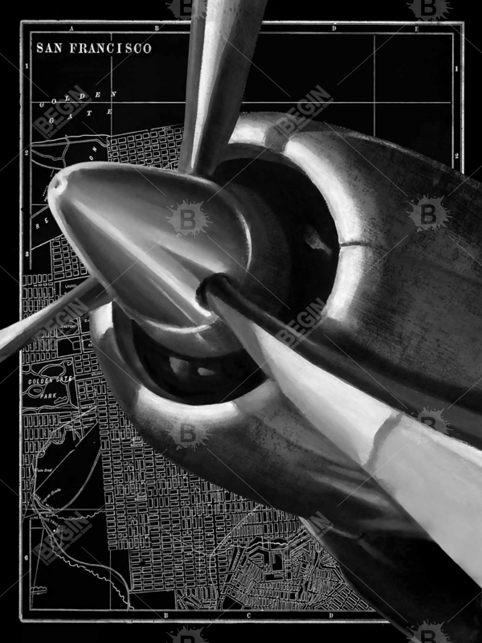 Airplane flying over san francisco