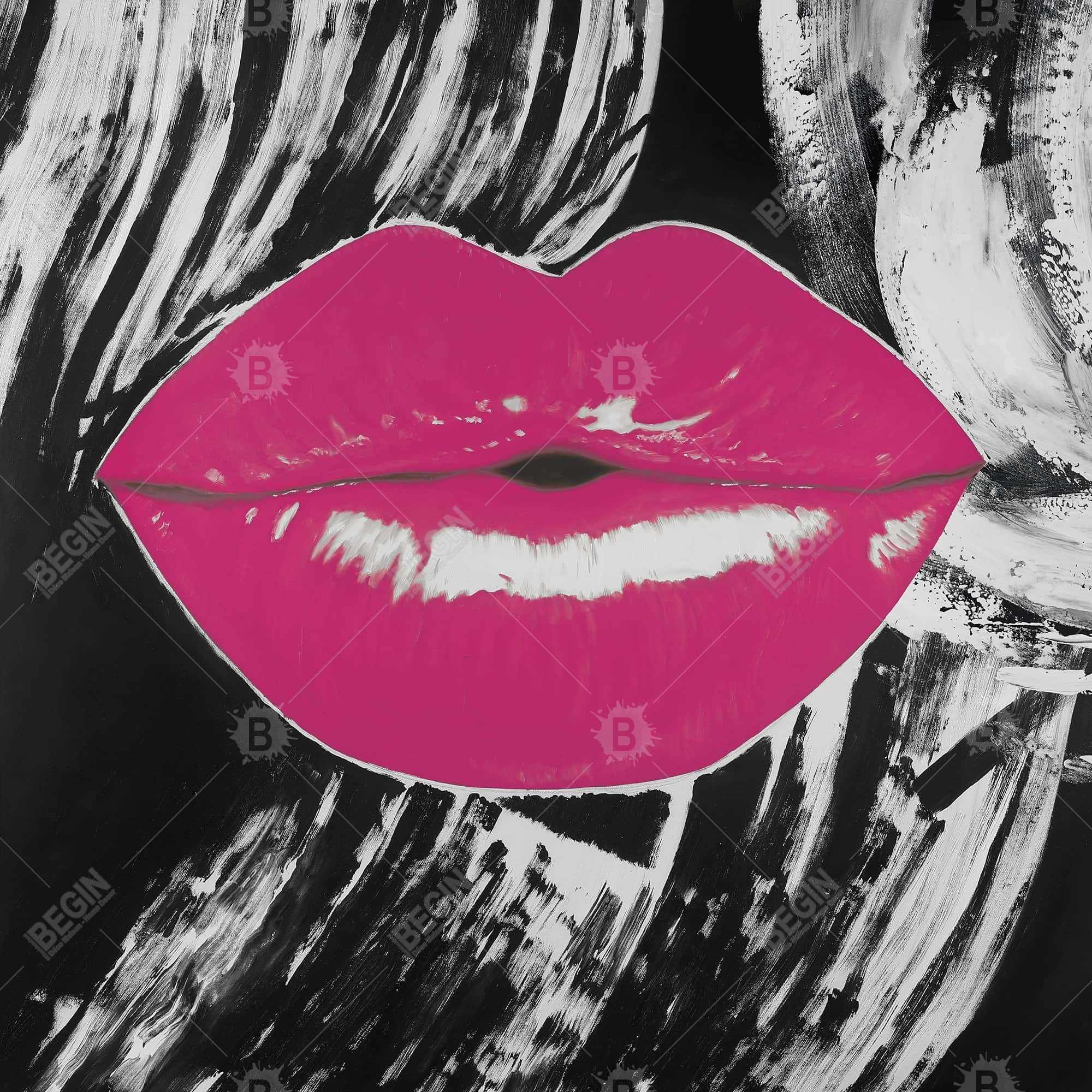 Pink glossy lips