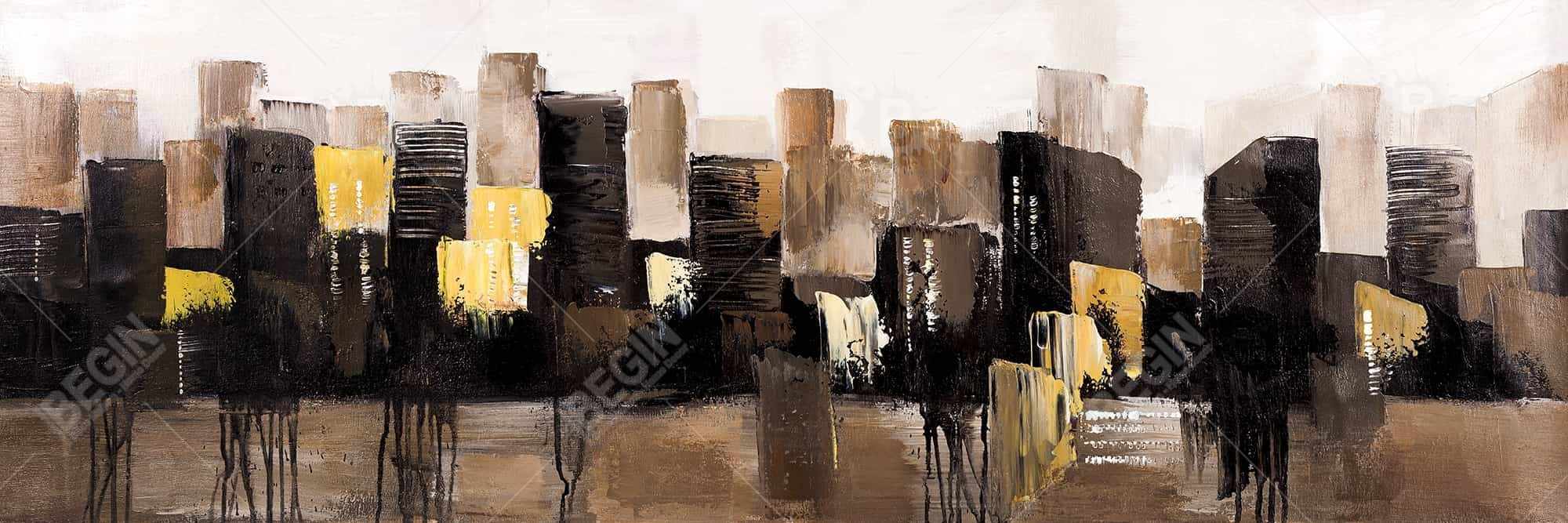 Paysage urbain abstrait en tons terreux