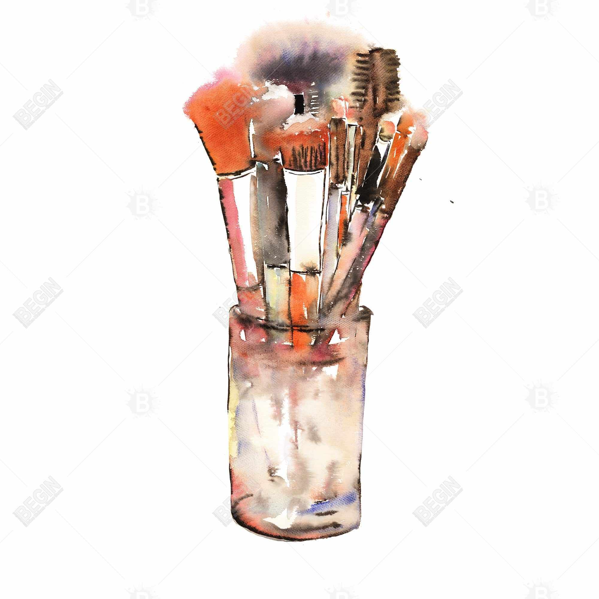 Set of make-up brushes