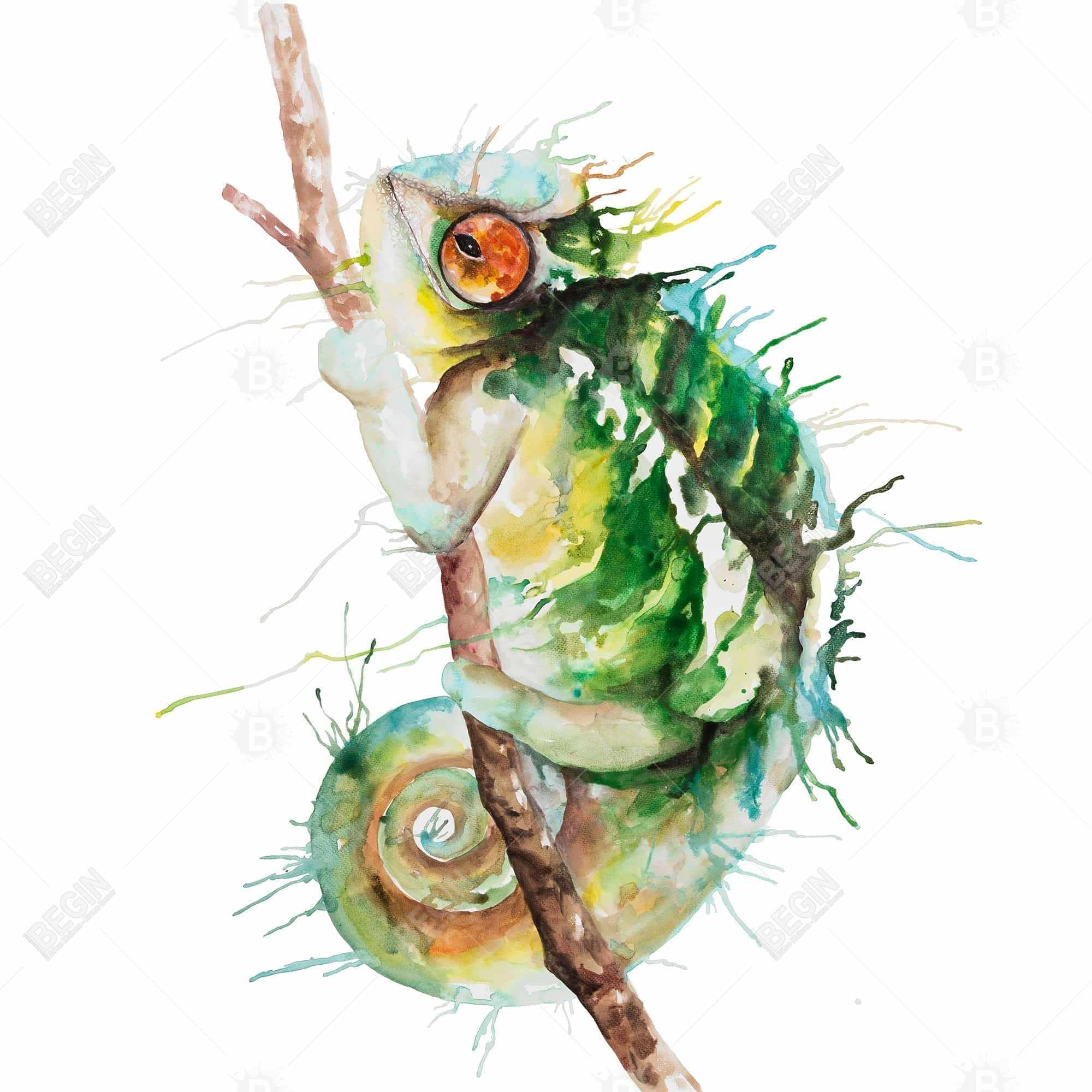 Watercolor chameleon