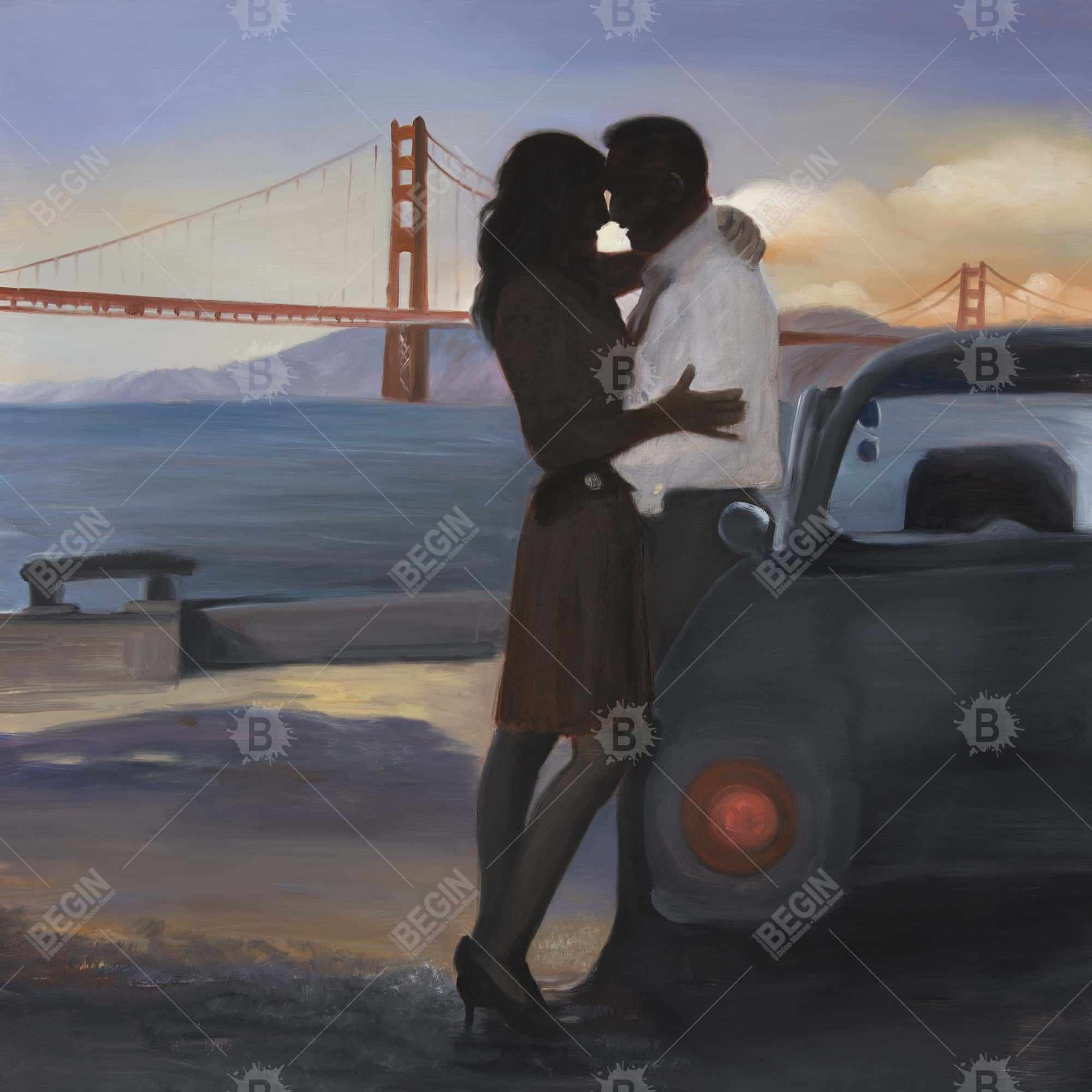 A loving couple in san francisco