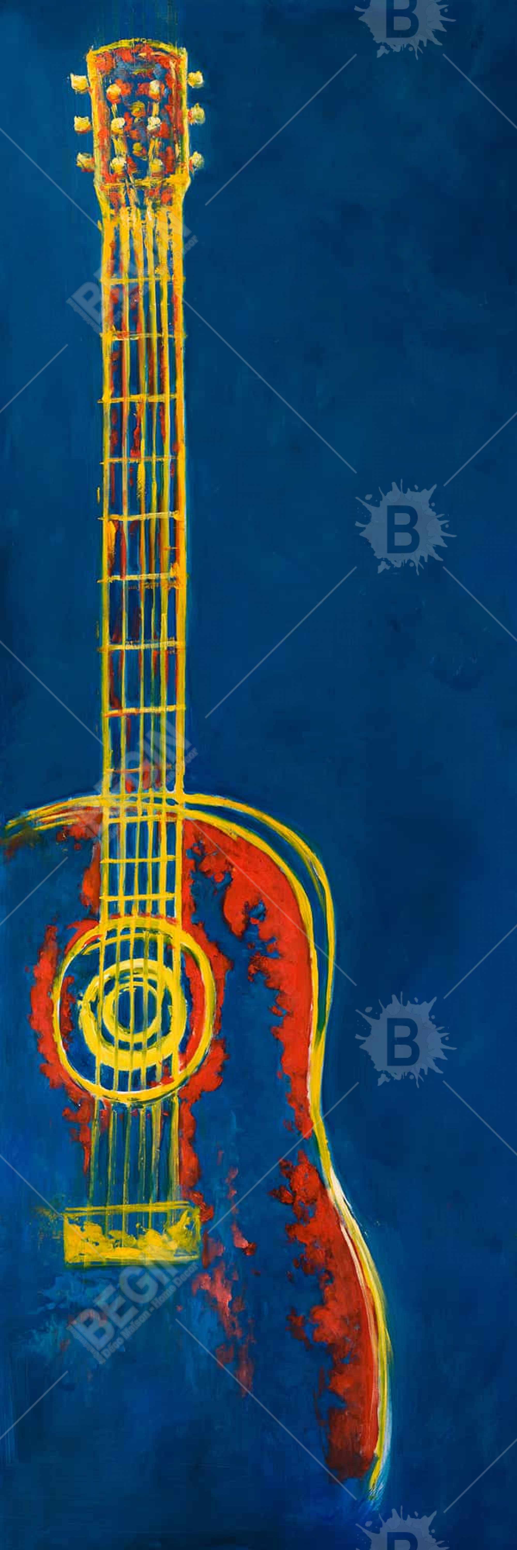 Modern blue abstract guitar