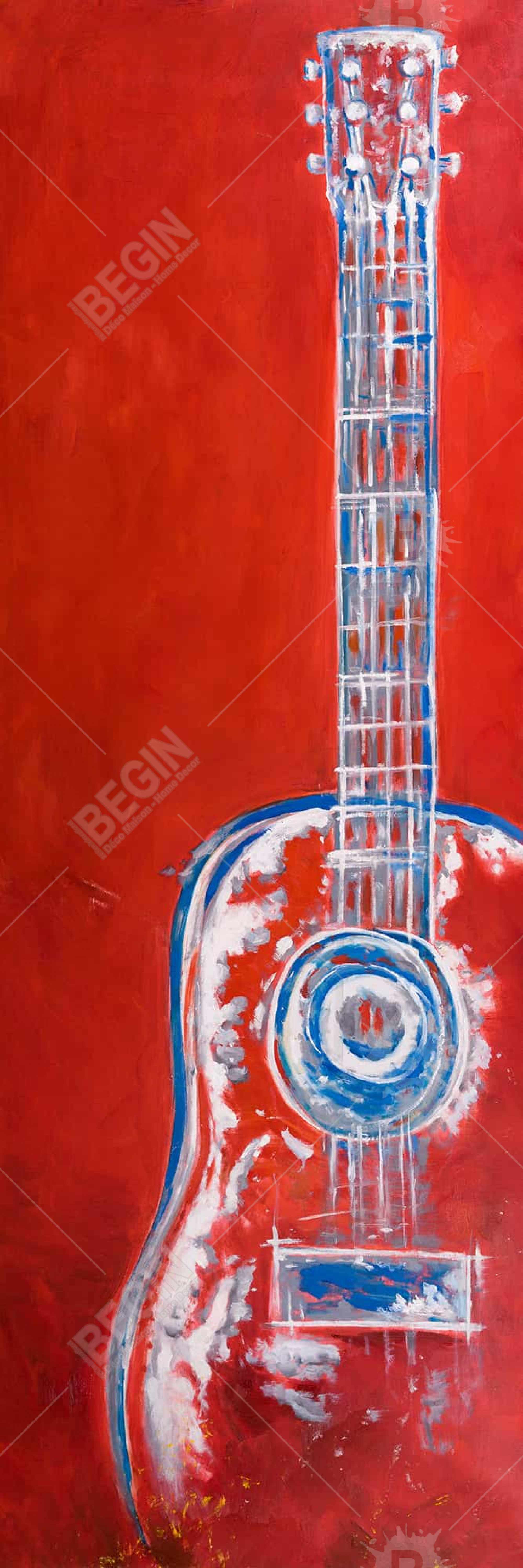 Guitare rouge abstraite et moderne