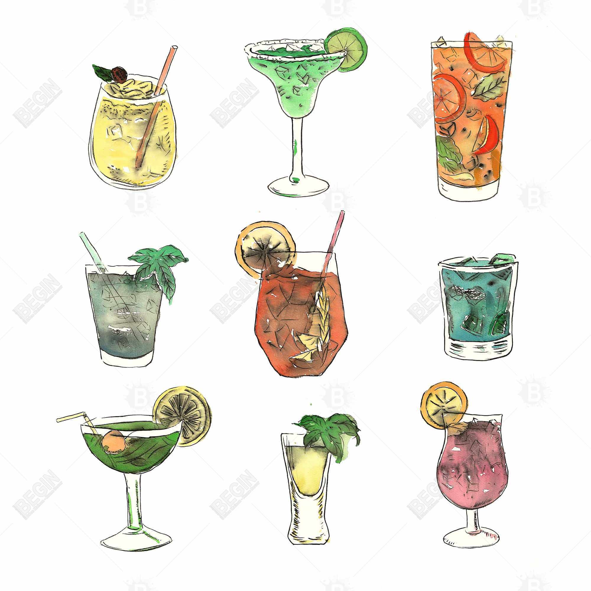 Colorful cocktails