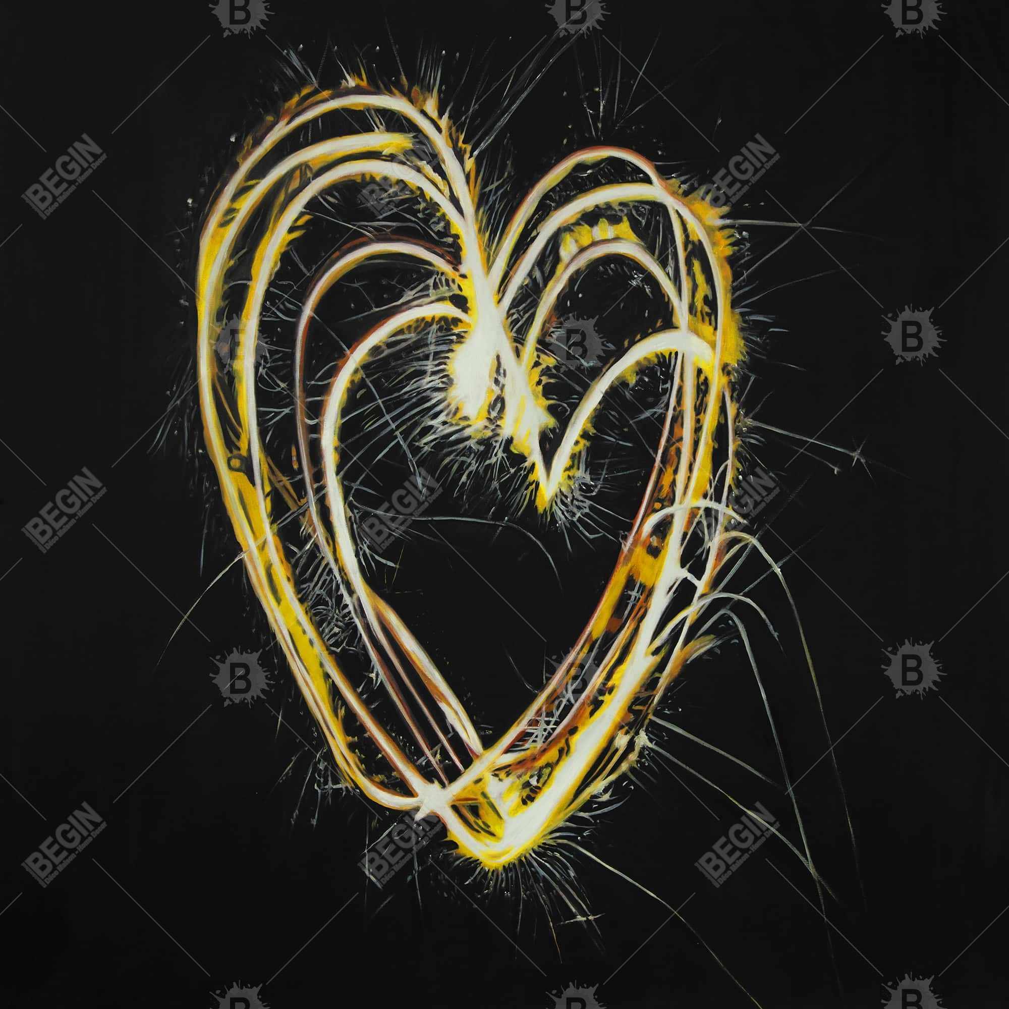 Feux d'artifices en coeur