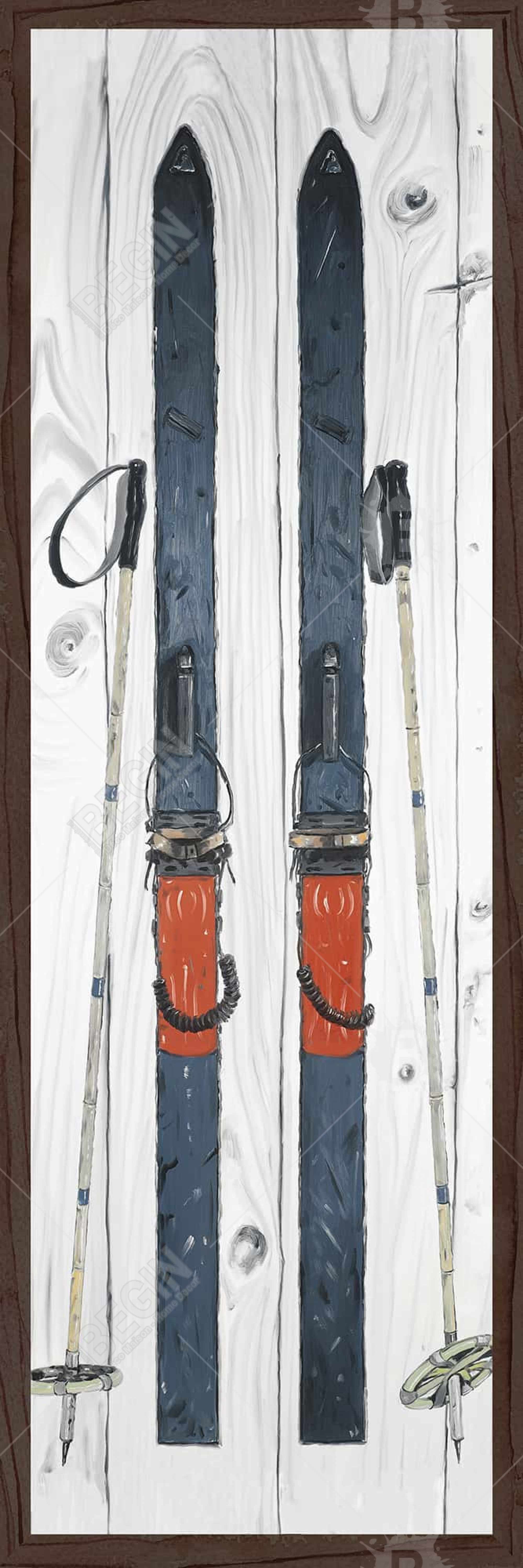 Ski bleu vintage