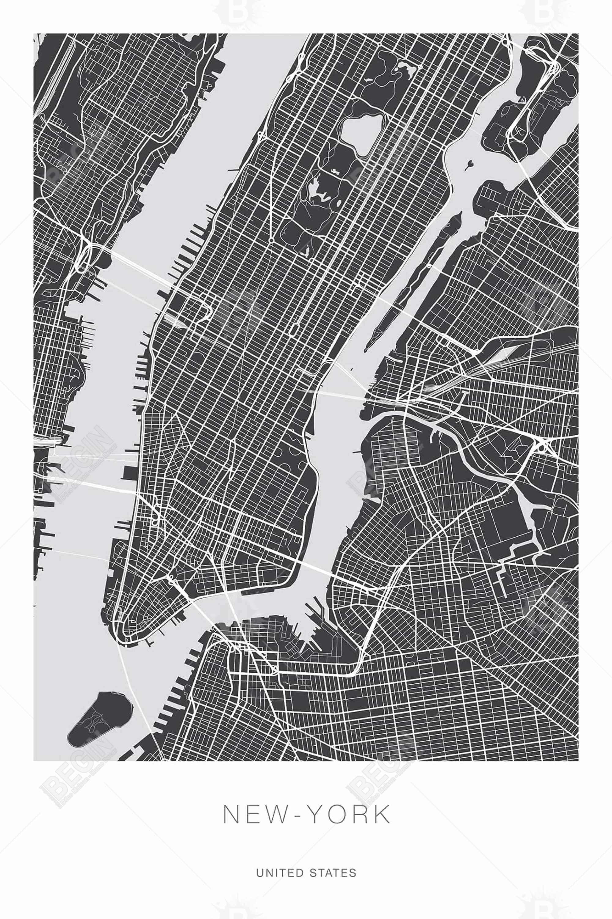 New york graphic map