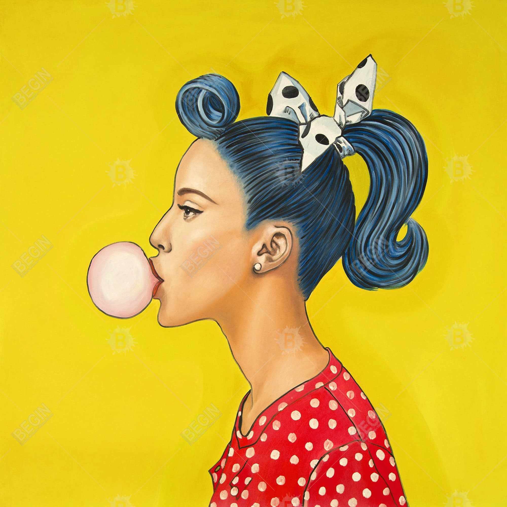 Femme rétro avec queue de cheval