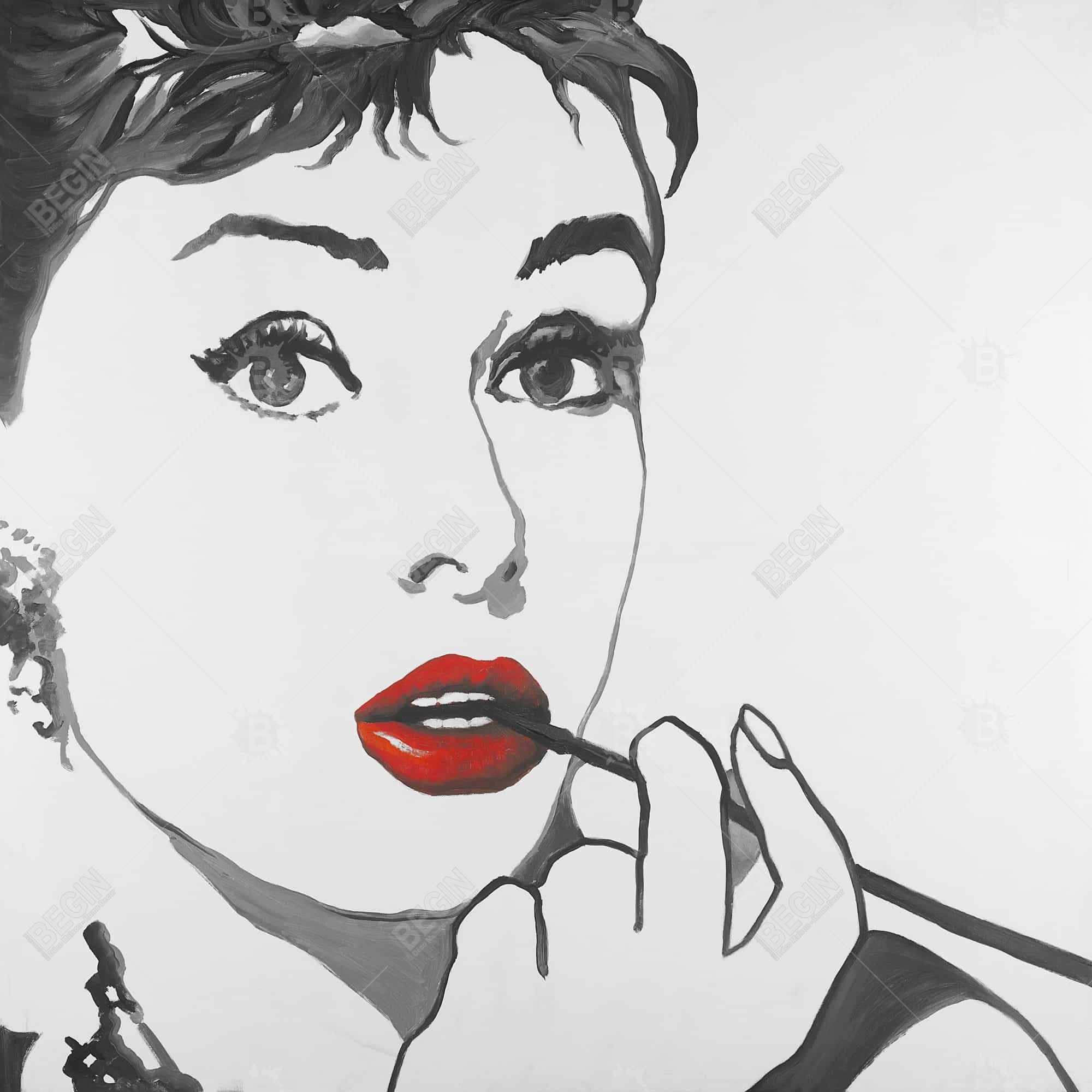 Audrey hepburn outline style