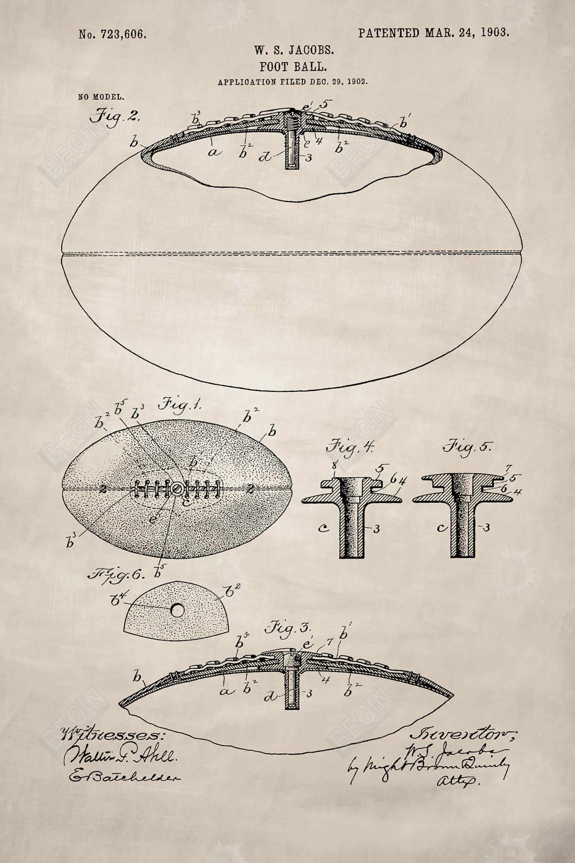 Schéma beige d'un ballon de football